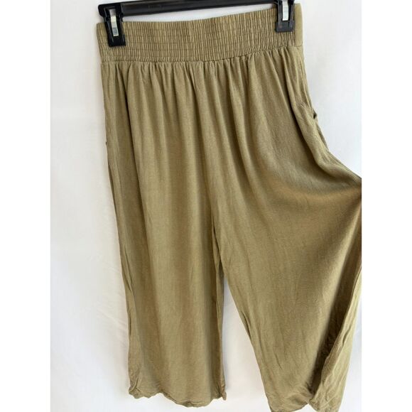 ANRABESS Linen Pants Boho Wide Leg High Waist Lounge Cropped S Lagenlook - Picture 4 of 12